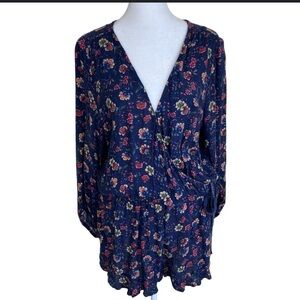 American Eagle long sleeve floral romper